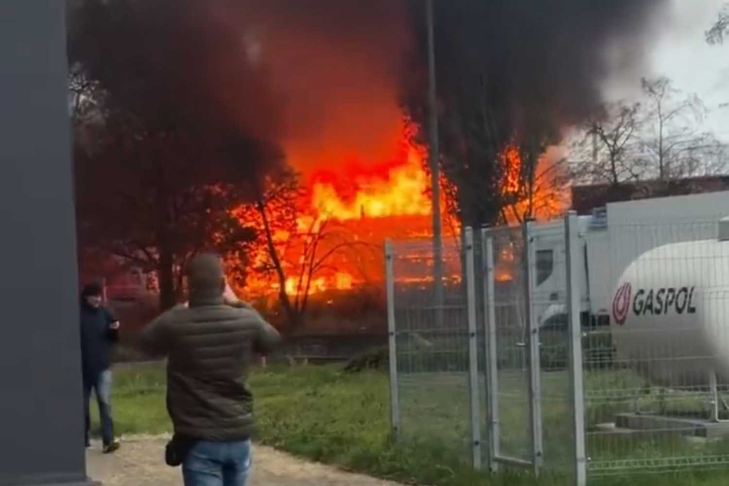 Ewakuacja kibiców Legii Warszawa w Poznaniu. Pociąg stanął w ogniu [WIDEO]