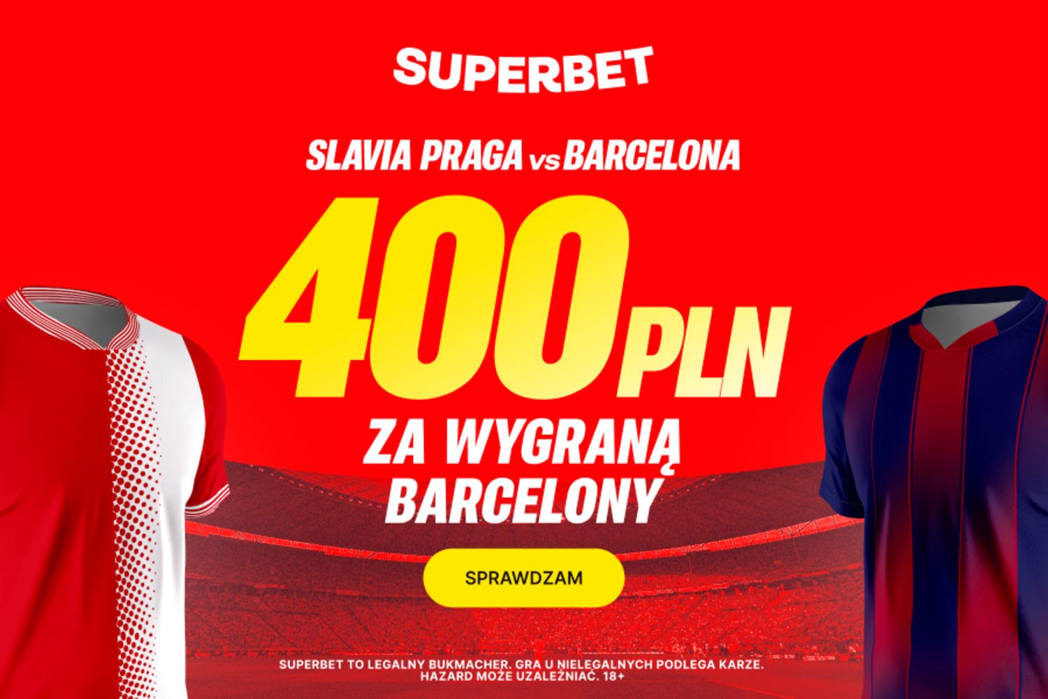 400 złotych za zwycięstwo FC Barcelony ze Slavią Praga