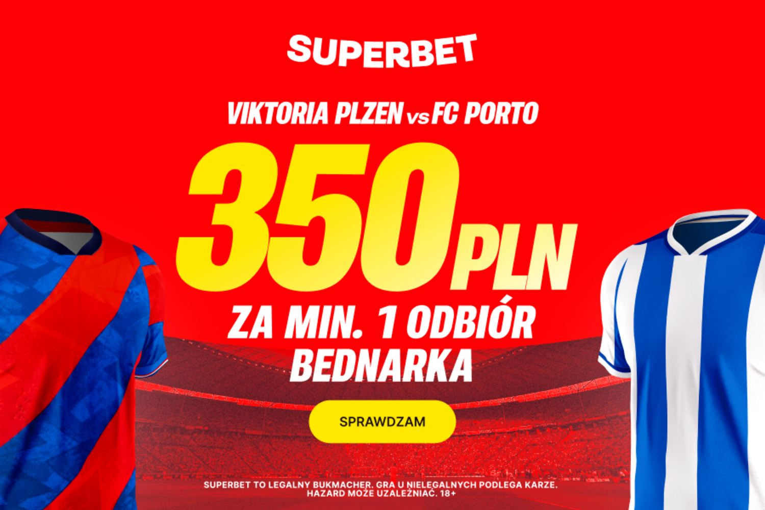 350 złotych za minimum 1 odbiór Jana Bednarka w meczu FC Porto z Viktorią Pilzno