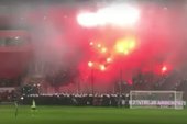 Widzew Łódź - Śląsk Wrocław: Kibice przerwali mecz Pucharu Polski [WIDEO]