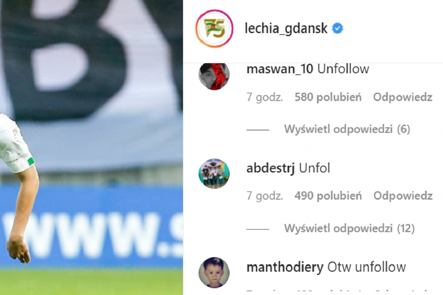 Lechia Gdańsk straciła już ponad 20 tysięcy obserwujących na Instagramie