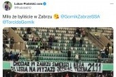 Lukas Podolski po wygranej Górnika Zabrze zaczepia kibiców Legii Warszawa