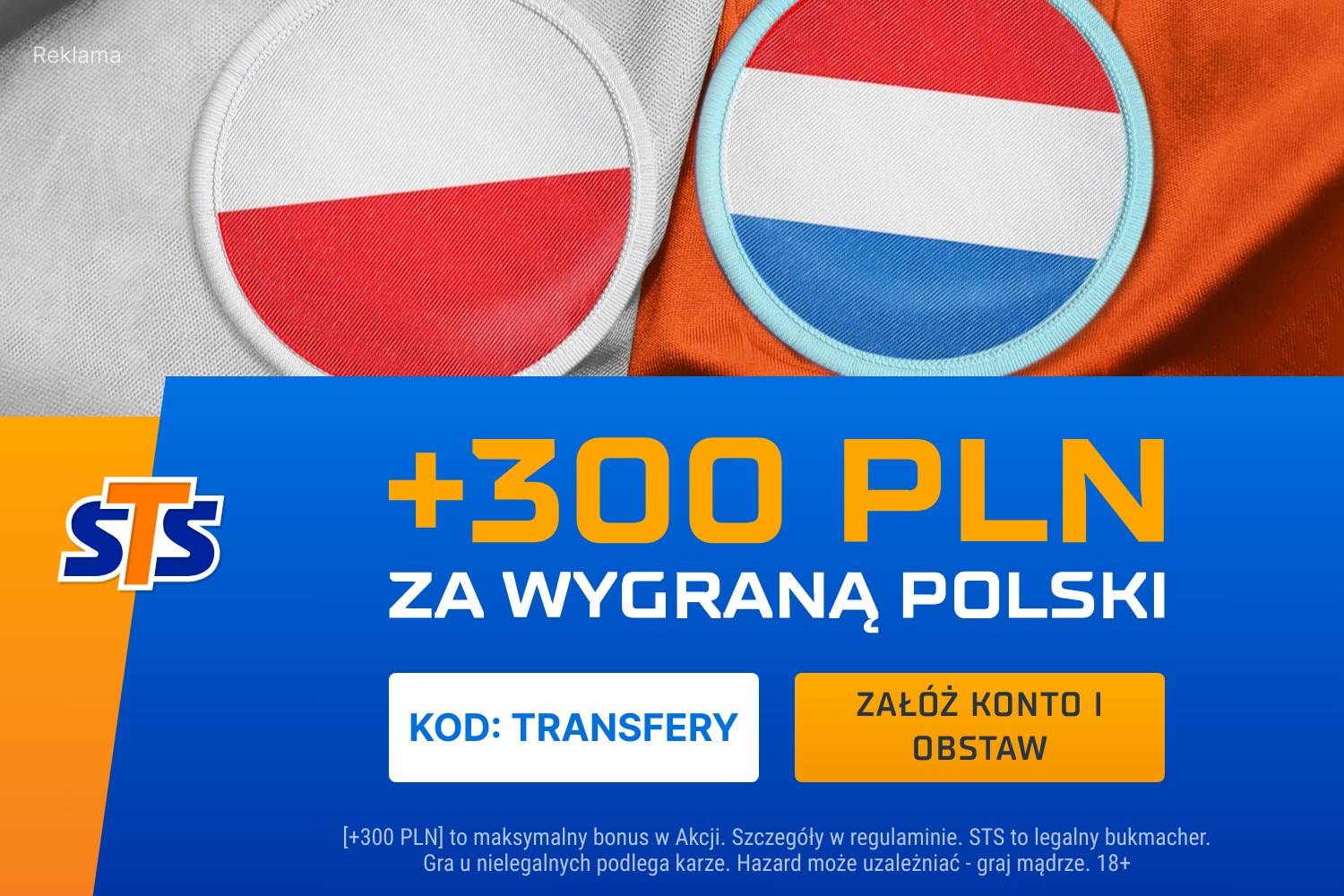 Dostaniesz bonus 300 złotych od STS, jeśli Polska wygra dowolny mecz EURO 2024!