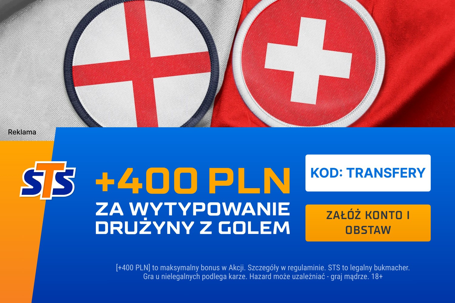 Która drużyna z golem w meczu Anglia – Szwajcaria? Obstaw w STS i zgarnij aż 400 PLN!